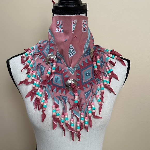 Hand Crafted Accessories - Southwestern Beaded Scarf